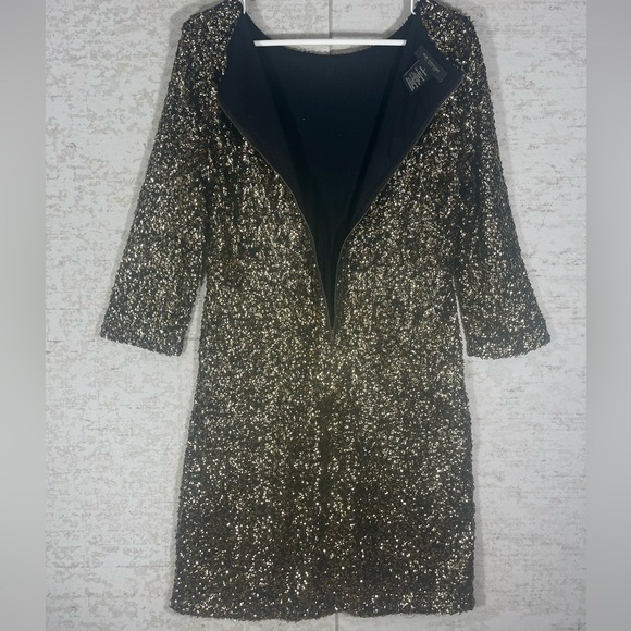 MM COUTURE BY MISS ME Sequined Dress Lined Tailored Back Zipper Sz L Cocktail - Picture 5 of 9